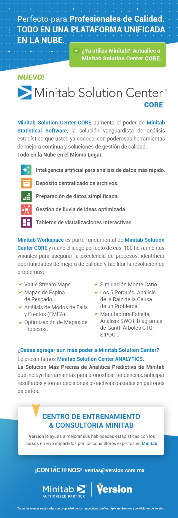 ¡Nuevo! Minitab Solution Center